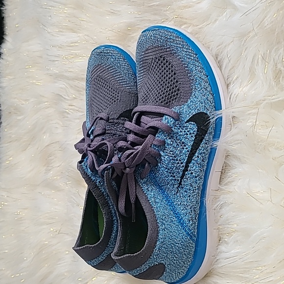 Nike Blue and Gray Sneakers with Flyknit 4.0 Running - Picture 2 of 16